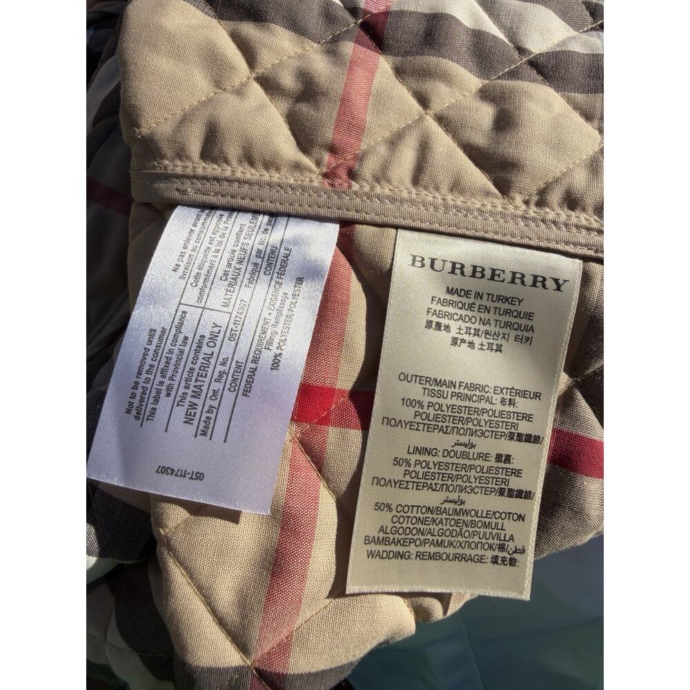 Burberry Brit Women’s Size Large Beige Tan Quilted Jacket Nova Check Classic - Picture 8 of 11